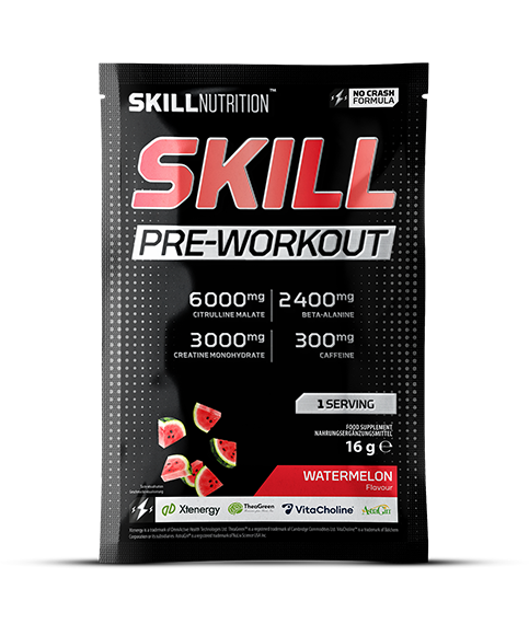 Skill Nutrition Skill Pre-Workout Arbuzowa Przedtreningówka w Proszku Na Energię i Wytrzymałość 16g