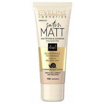 Eveline Satin Matt Matting Foundation Covering Satin Effect No.103 Natural 30ml
