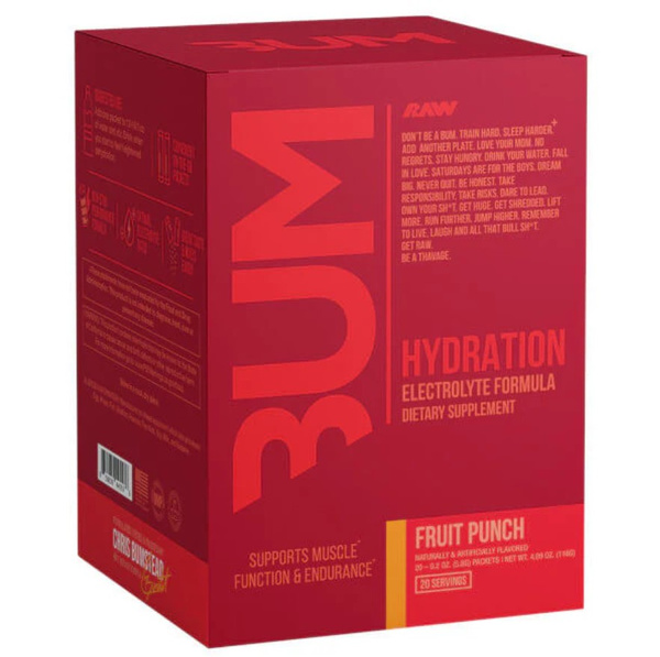 Raw Nutrition Bum Hydration, Fruit Punch - 20 x 5.8g