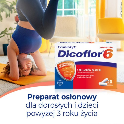 Dicoflor 6 Probiotyk dla Wsparcia Mikroflory Jelitowej 20 Kapsułek