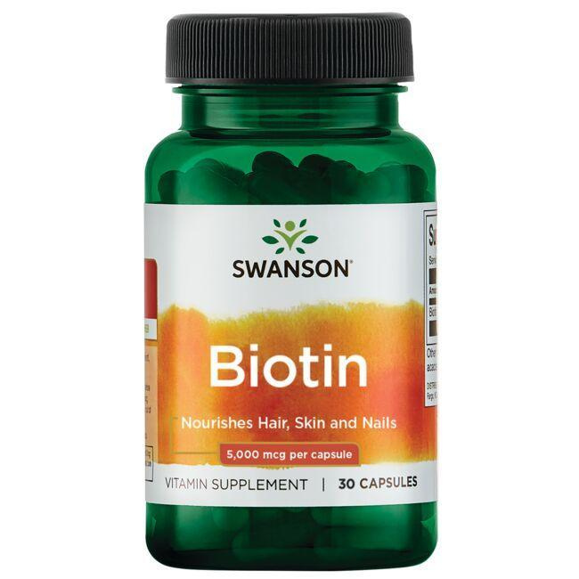 Swanson Biotin 5000mcg 30 Capsules