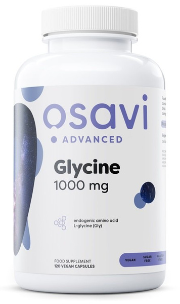 Osavi Glicyna 1000mg na Sen i Syntezę Kolagenu 120 Wegańskich Kapsułek