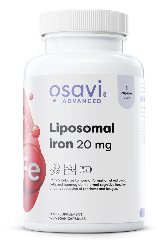 Osavi Liposomal Iron 20mg High Absorption For Energy 120 Vegan Caps