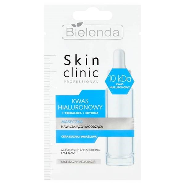 Bielenda Skin Clinic Professional Hyaluronic Acid Moisturizing and Soothing Mask for Dry and Sensitive Skin 8g