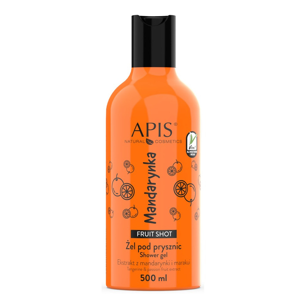 Apis Fruit Shot Shower Gel with Freeze-Dried Mandarin Extract for All Skin Types 500ml