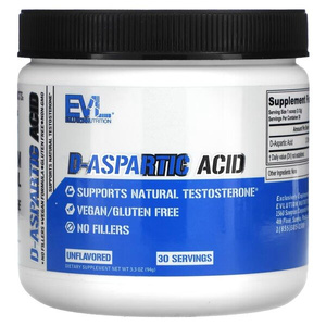 EVLution Nutrition D-Aspartic Acid Powder for Natural Testosterone Support 94g