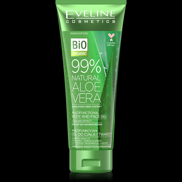 Eveline Natural Aloe Vera Multifunkcyjny Żel Aloesowy do Ciała i Twarzy 99% 250ml