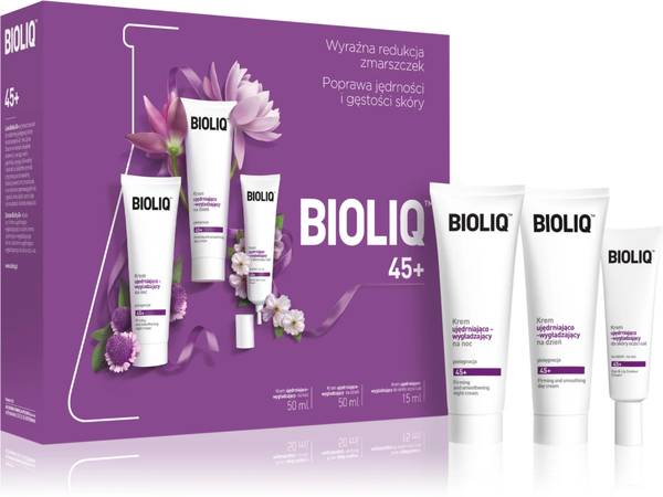 Bioliq 45+ Zestaw Kosmetyków Antystarzeniowych: Krem na Dzień, Noc i Pod Oczy