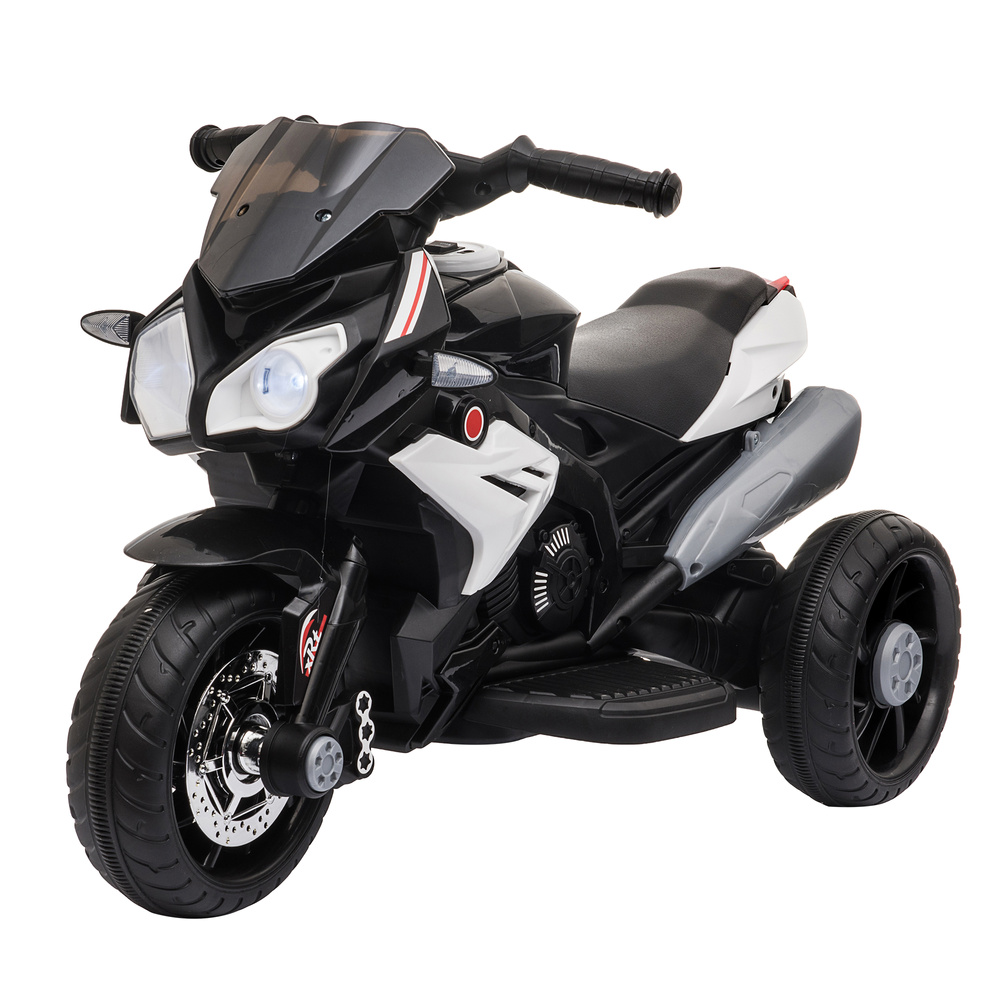 HOMCOM Kids Electric Motorcycle Ride-On Toy, with Three Wheels, Music, Horn, Lights