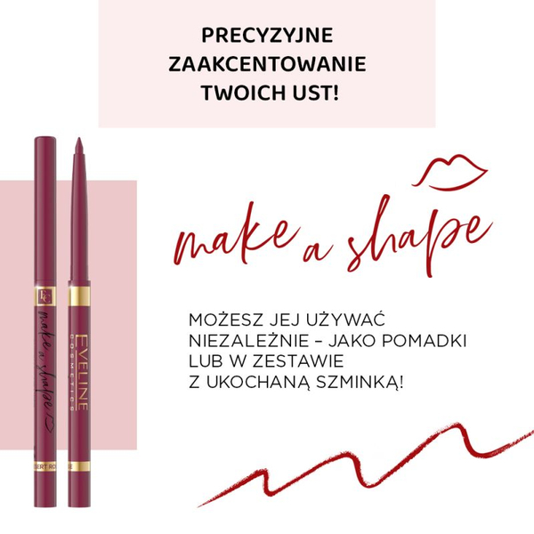 Eveline Automatic Lip Liner Make a Shape Konturówka do Ust z Długotrwałą Formułą 01 Milk Candy 1 Sztuka