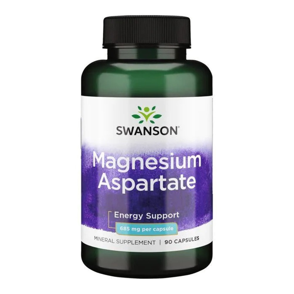 Swanson Magnesium Aspartate 685mgn Asparaginian Magnezu 90 Kapsułek
