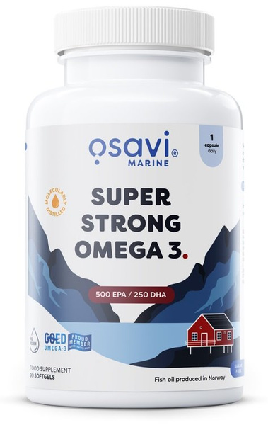 Osavi Super Strong Omega 3 500 EPA / 250 DHA Fish Oil Supplement 90 Softgels
