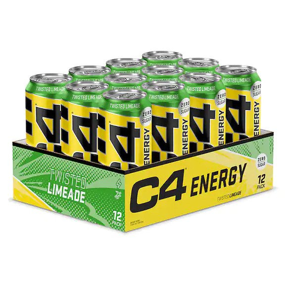 Cellucor C4 On The Go Explosive Energy Drink for Energy and Focus Twisted Limeade 12 x 500ml