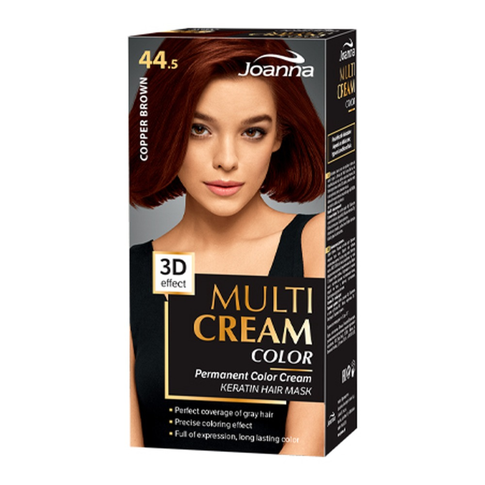 Joanna Multi Cream Color 3D Effect Hair Dye with Long-Lasting Effect No. 44.5 Copper Brown 1 Piece