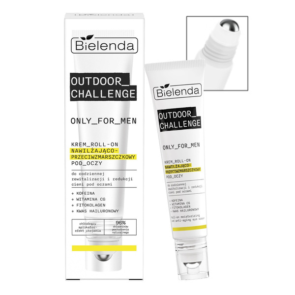 Bielenda Only for Men Outdoor Challenge Moisturizing Anti-Wrinkle Cream Roll-On Under Eyes Day and Night 15ml