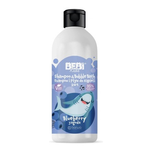 Barwa Bebi Kids Szampon i Płyn do Kąpieli 2w1 Jagoda dla Dzieci od 1. Roku Życia 500ml