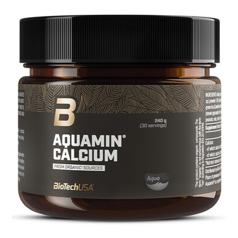 BioTechUSA Aquamin Calcium wapń w proszku do napoju Trawa Cytrynowa i Limonka 240g
