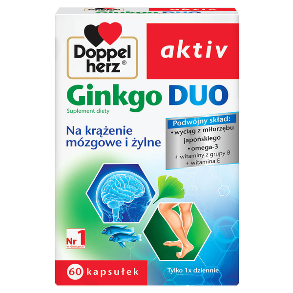 Doppelherz Aktiv Ginkgo Duo for Cerebral Circulation 60 Capsules