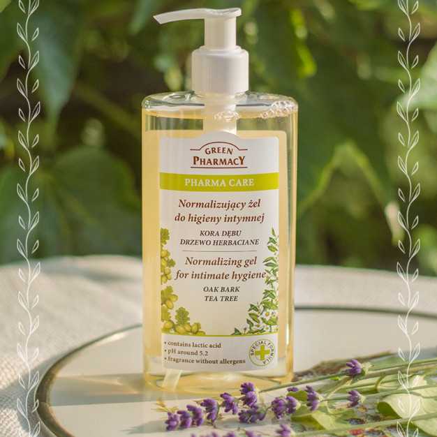 Green Pharmacy Normalizujący Żel do Higieny Intymnej Kora Dębu i Drzewo Herbaciane 300ml