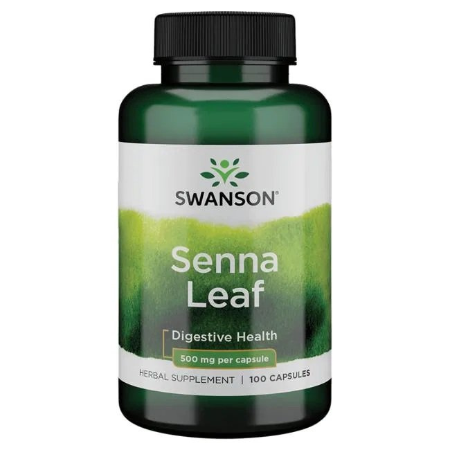 Swanson Senna Leaf 500mg Wsparcie Pracy Jelit 100 Kapsułek