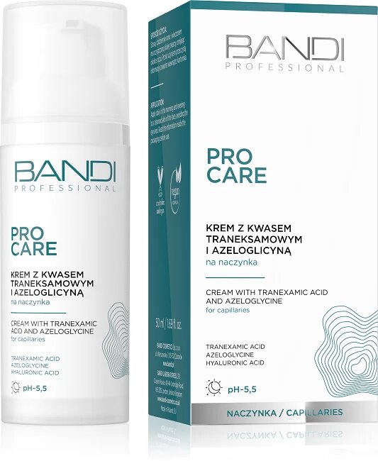 Bandi Professional Pro Care Cream with Tranexamic Acid and Azeloglycine for Vascular Skin 50ml