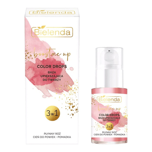 Bielenda Boost Me Up Colour Drops Baza Upiększająca do Twarzy 3w1 Róż Cień do Powiek Pomadka 15ml