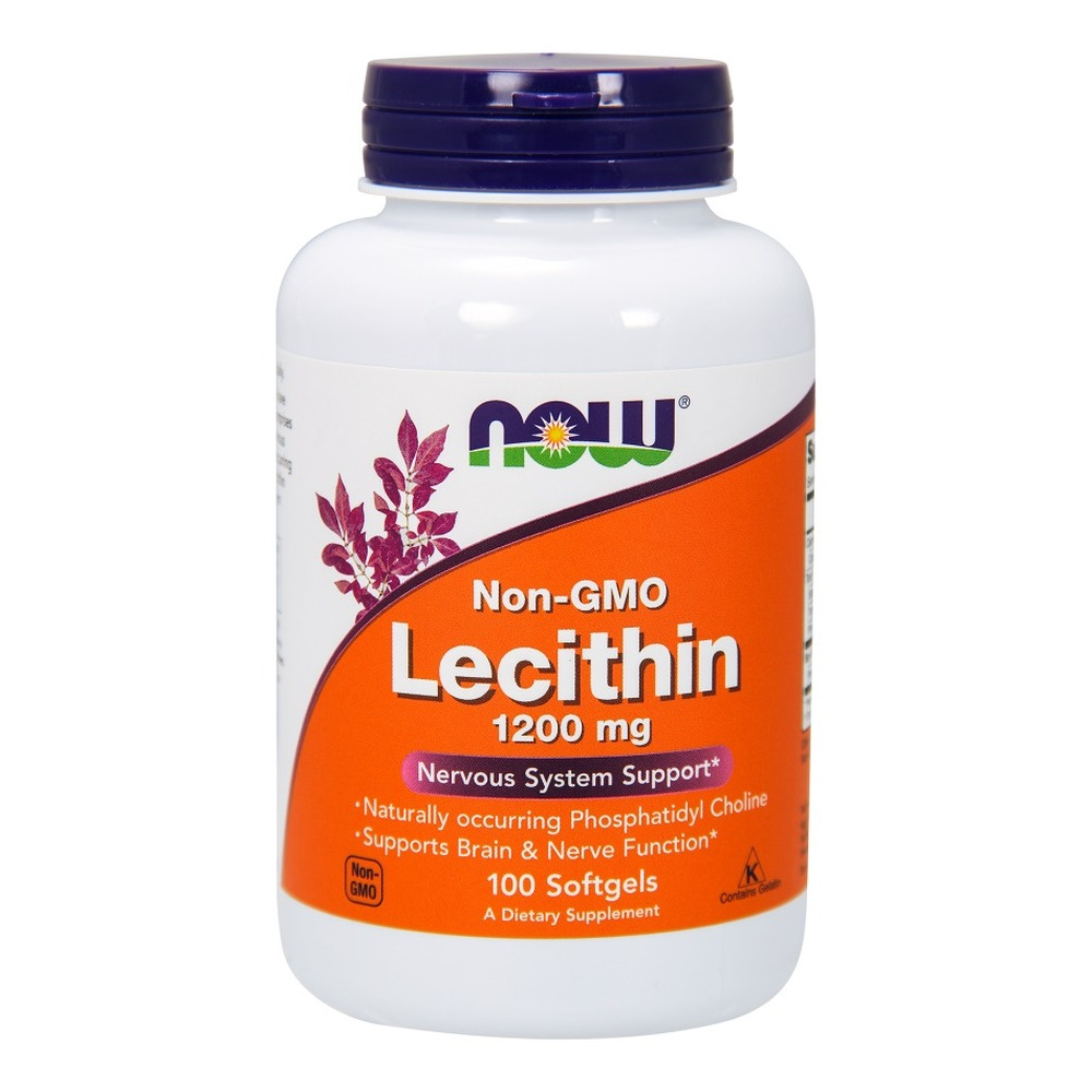 NOW Foods Lecytyna 1200 mg Wsparcie Układu Nerwowego i Funkcji Mózgu 100 Kapsułek