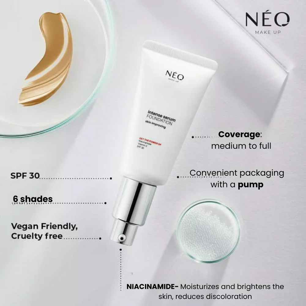 Neo Makeup Intense Serum SPF 30 Satin Foundation Nr 01 Porcelain dla każdego Rodzaju Skóry 30ml