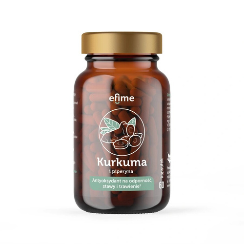 EkaMedica Efime Turmeric and Piperine Antioxidant for Immunity Joints and Digestion 60 Capsules 