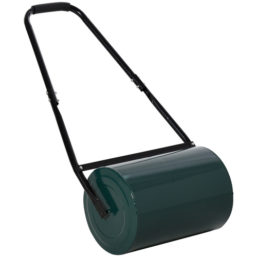Outsunny 30 L Heavy Duty Water Or Sand Filled Φ30cm Garden Steel Lawn Roller Drum - Dark Green
