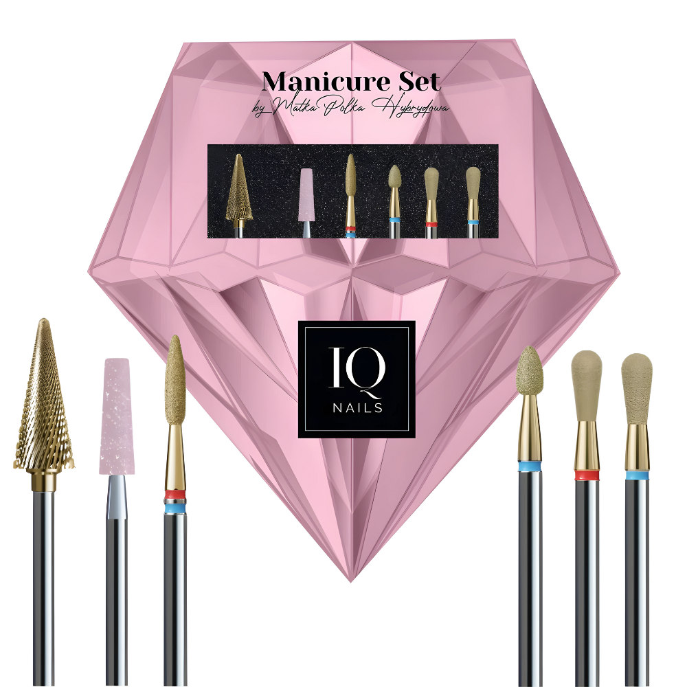 IQ Nails Manicure Set All in One Zestaw Frezów 6 Sztuk