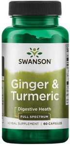 Swanson Ginger & Turmeric Imbir i Kurkuma 60 Kapsułek