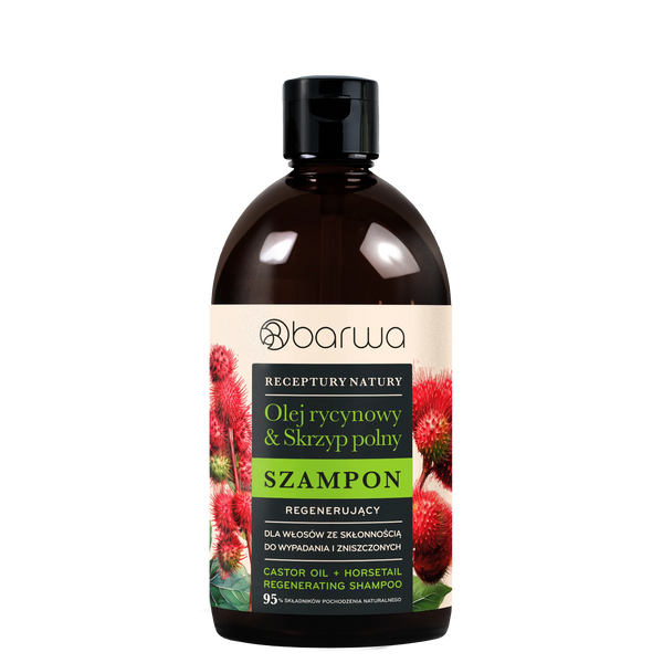Barwa Nature's Recipe Regenerating Shampoo Castor Oil Horsetail for Damaged Hair Prone to Falling Out 380ml