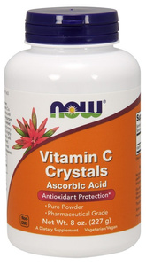 Now Foods Vitamin C Crystals Kwas Askorbinowy Puder Wspomaga Układ Odpornościowy i Zdrowie Kości i Stawów 227g