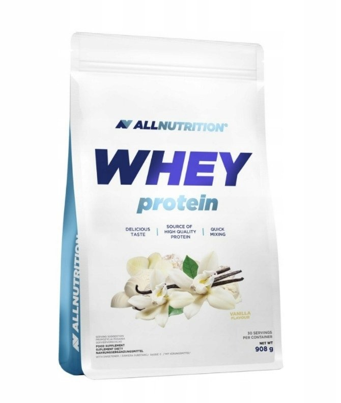 Allnutrition Whey Protein Waniliowy Koncentrat Białka na Budowę Masy Mięśniowej 908g