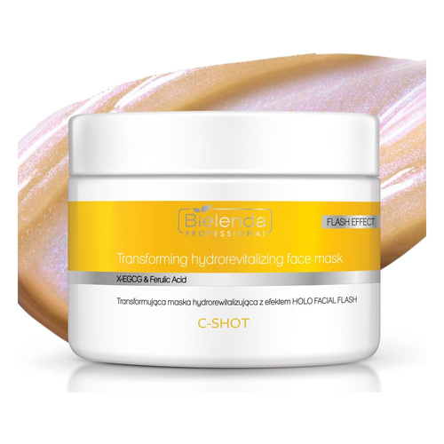 Bielenda Professional C-Shot Transforming Hydro Revitalizing Mask Holo Facial Flash Ethylated Vitamin C Ferulic Acid X-EGCG 150ml