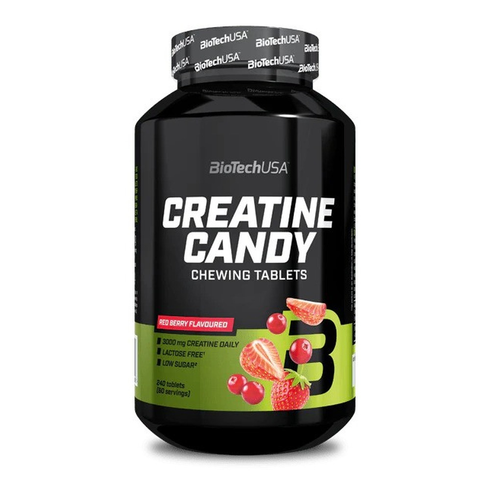 BioTechUSA Creatine Candy Chewing Tablets, Red Berry 240 tabs