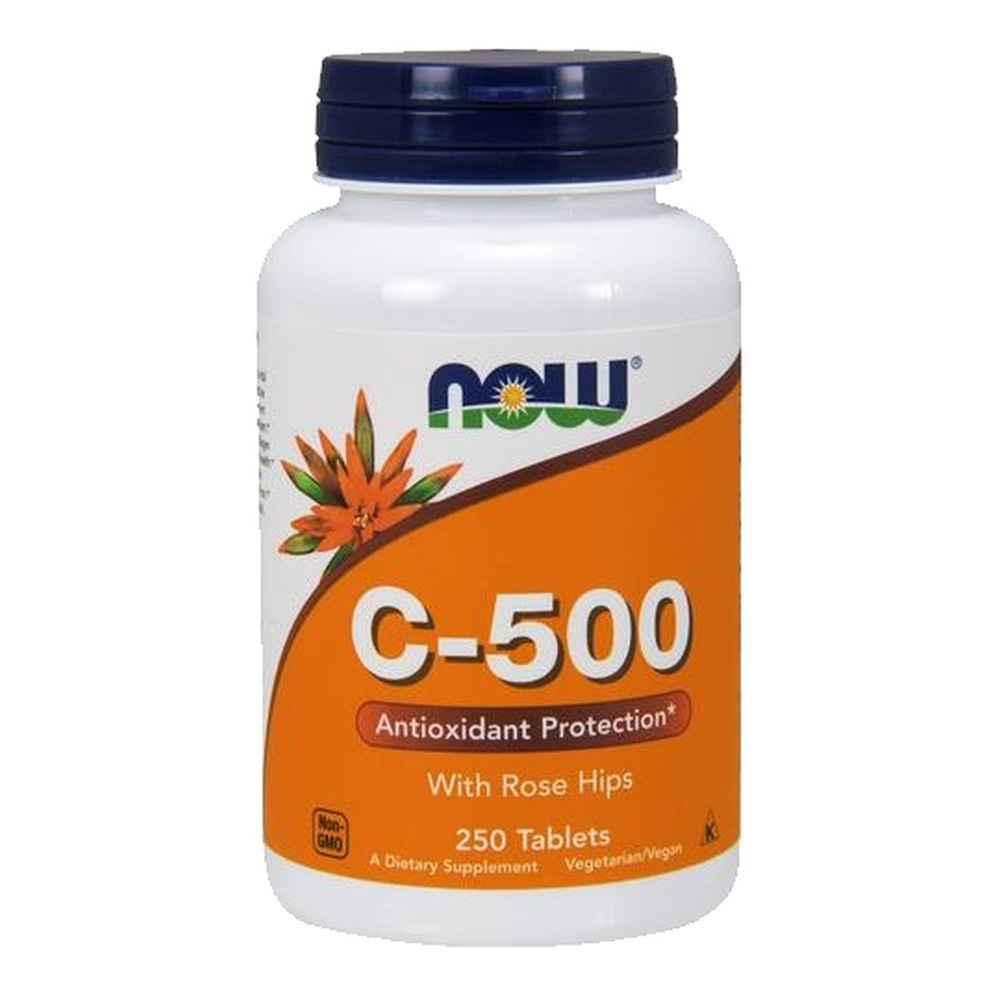 Now Foods Vitamin C-500 z Dziką Różą 250 Tabletek
