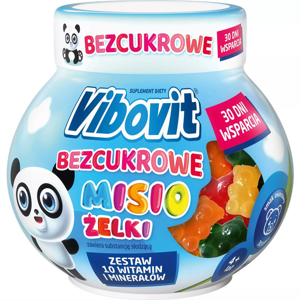 Vibovit Misio Sugar-Free Fruit Jellies Set of 10 Vitamins and Minerals for over 4 Years 30 Pieces