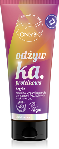 OnlyBio Reverse Washing Bogata Odżywka Proteinowa dla Włosów Matowych Pozbawionych Objętości 200ml