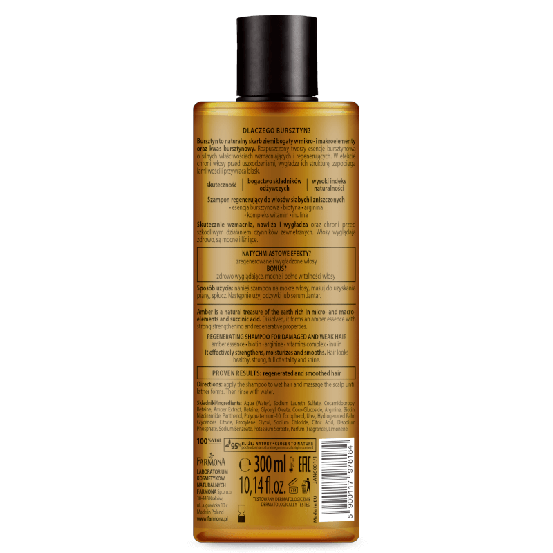 Jantar Regenerating Shampoo with Amber Essence for Weak and Damaged Hair 300ml