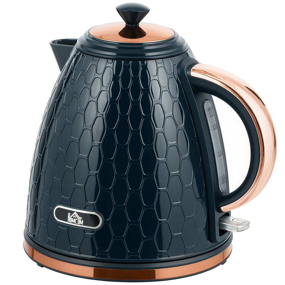 HOMCOM 3000W Rapid Boil Honeycomb Kettle - Dark Blue