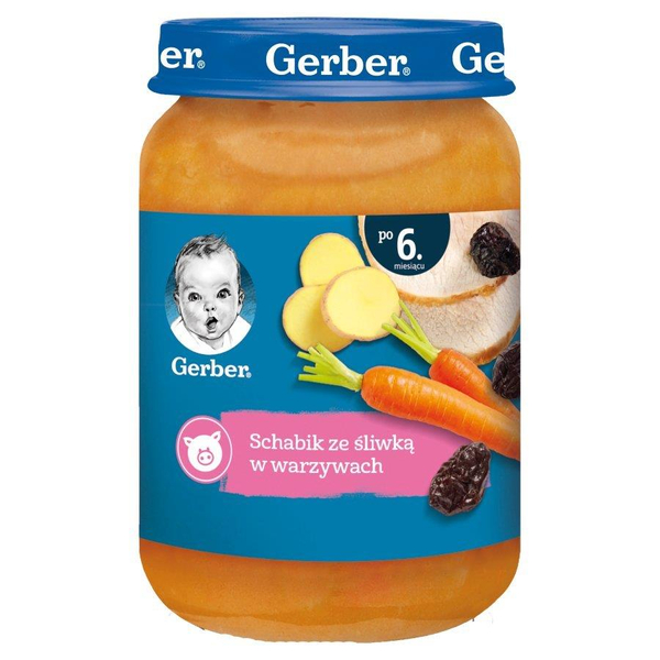 Gerber Danie Schabik ze Śliwką w Warzywach dla Niemowląt po 6 Miesiącu 190g