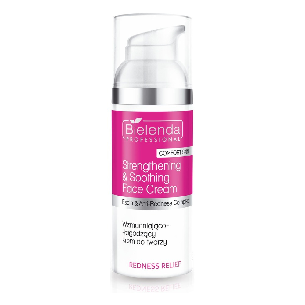 Bielenda Professional Redness Relief Comfort Skin Wzmacniająco-Łagodzący Krem do Twarzy na Naczynka na Dzień i Na Noc 50ml