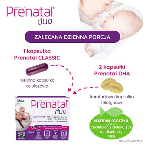 Prenatal Duo Wsparcie w Przebiegu Ciąży 30 Tabletek + 60 Kapsułek