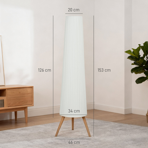 HOMCOM Three-Level Tripod Floor Lamp - White