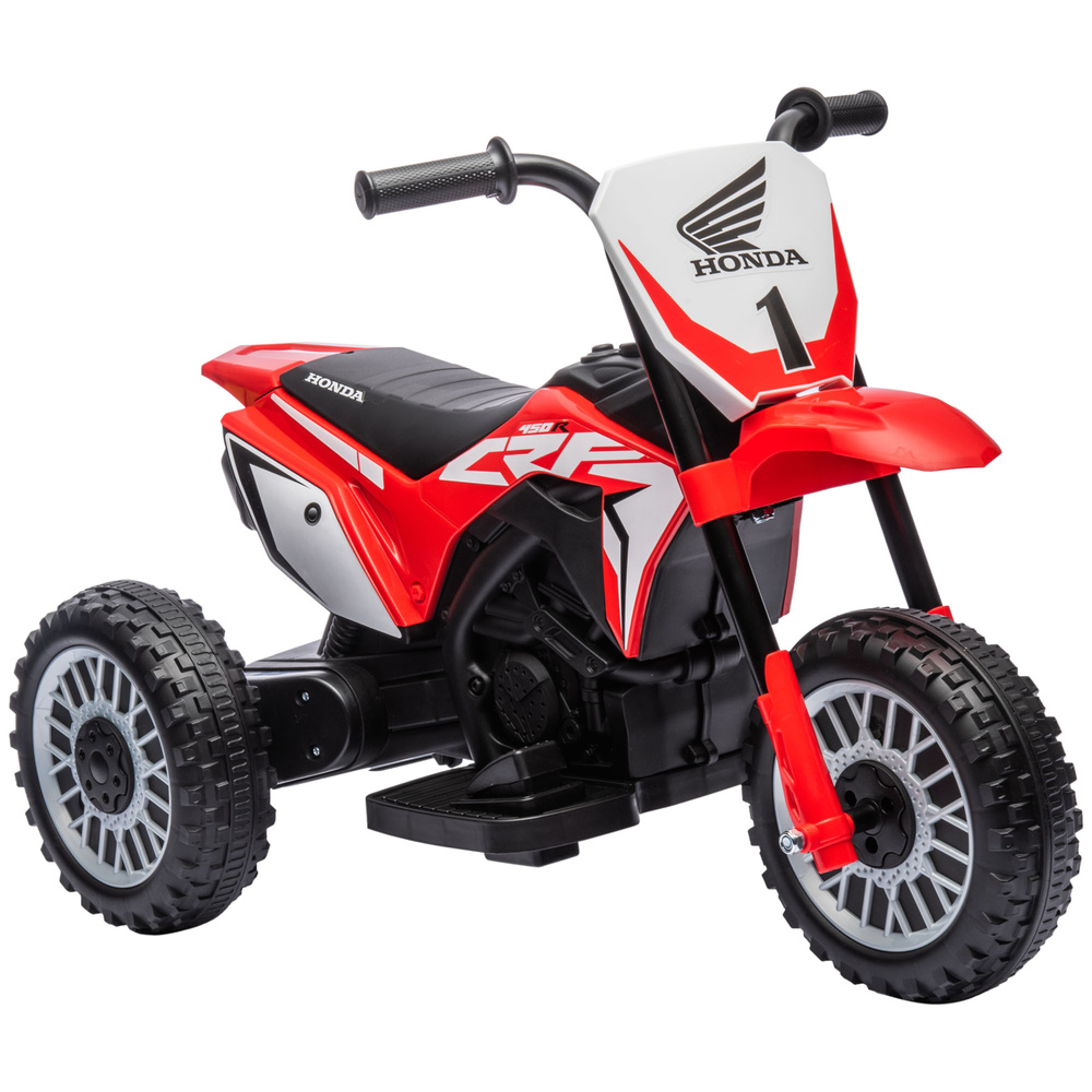 HOMCOM 6V Kids Motorbike, Three-Wheel Kids Electric Motorbike with Horn, Startup Sound for Ages 18-36 Months - Red