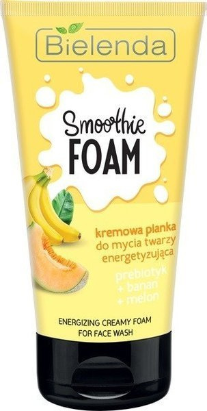Bielenda Smoothie Foam Kremowa Pianka do Mycia Twarzy Energetyzująca Prebiotyk Banan Melon 135g