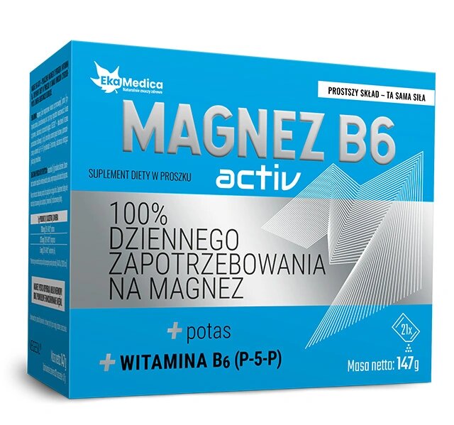 EkaMedica Magnesium B6 Activ Supports Nervous System and Muscle Work 21x7g Sachets