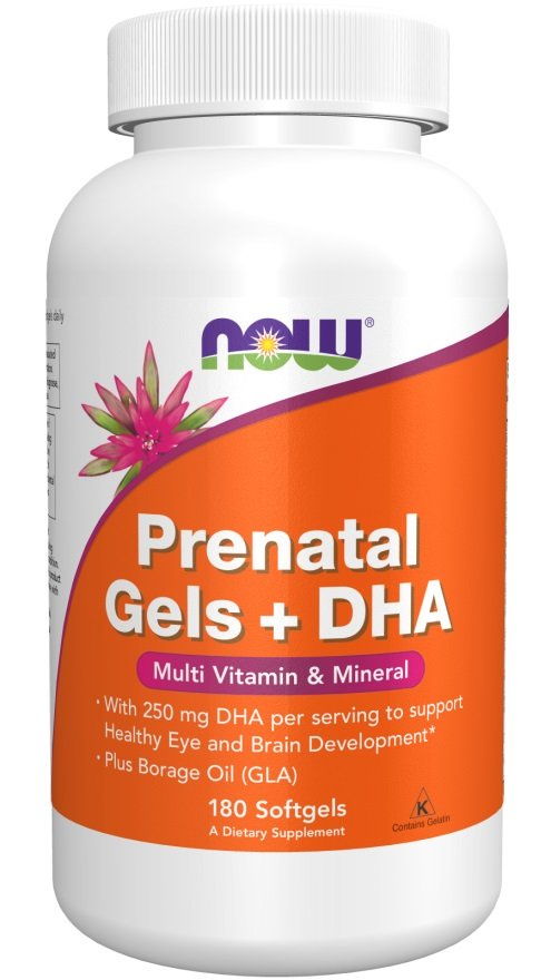 NOW Foods Prenatal Gels with DHA for Pregnant Women 180 Softgels